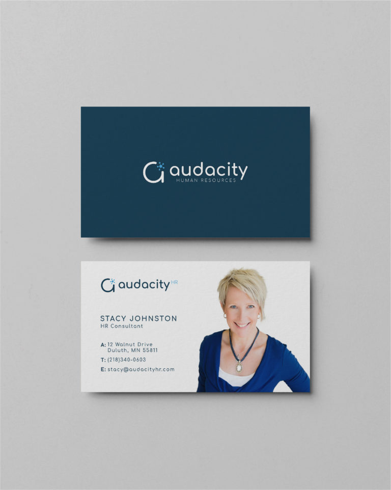 Audacity HR business cards, designed by Šek Design Studio