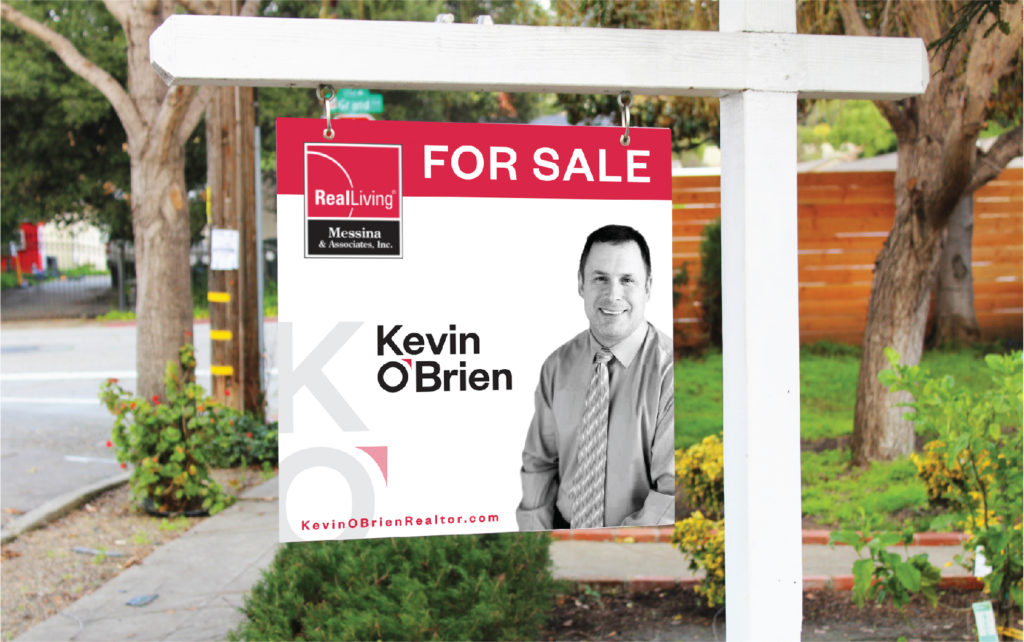 Kevin O'Brien outdoor sign design, created by Šek Design Studio