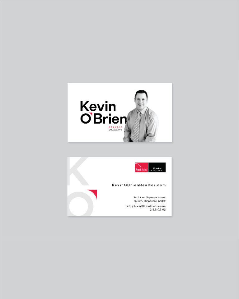 Kevin O'Brien business card design, created by Šek Design Studio