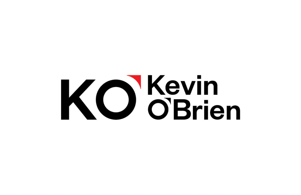 Kevin O'Brien brand identity logo wordmark, created by Šek Design Studio