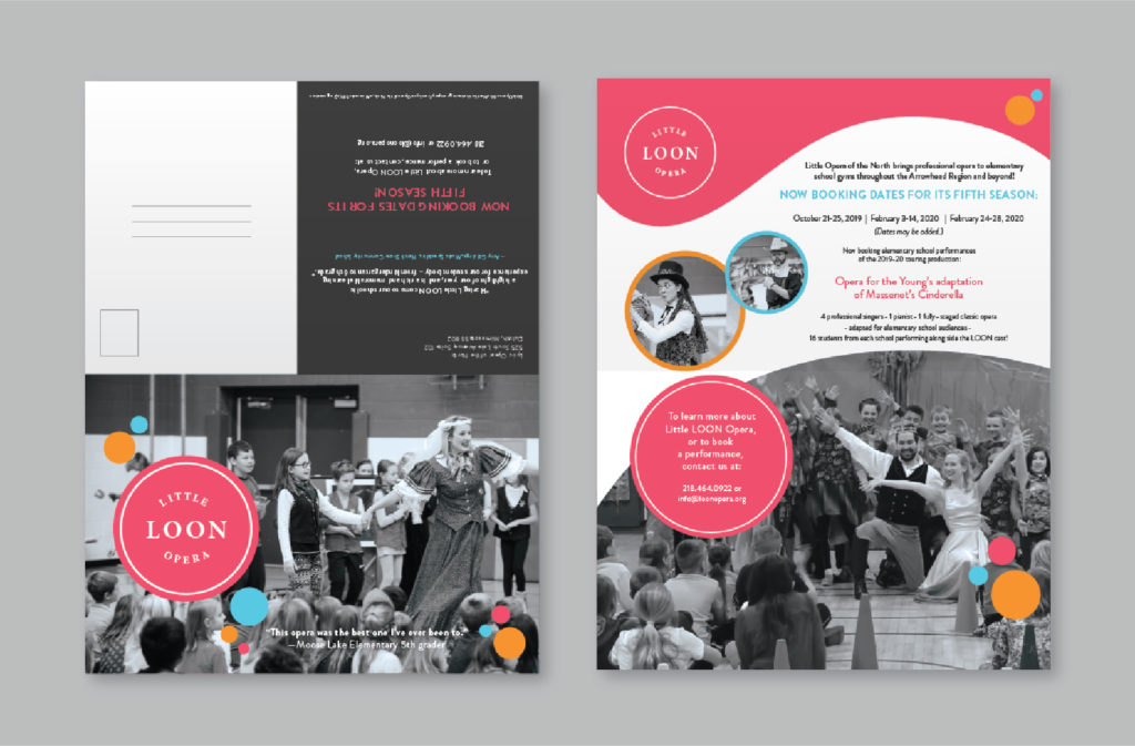 Lyric Opera of the North's Little Loon program, promotional mailer created by Šek Design Studio