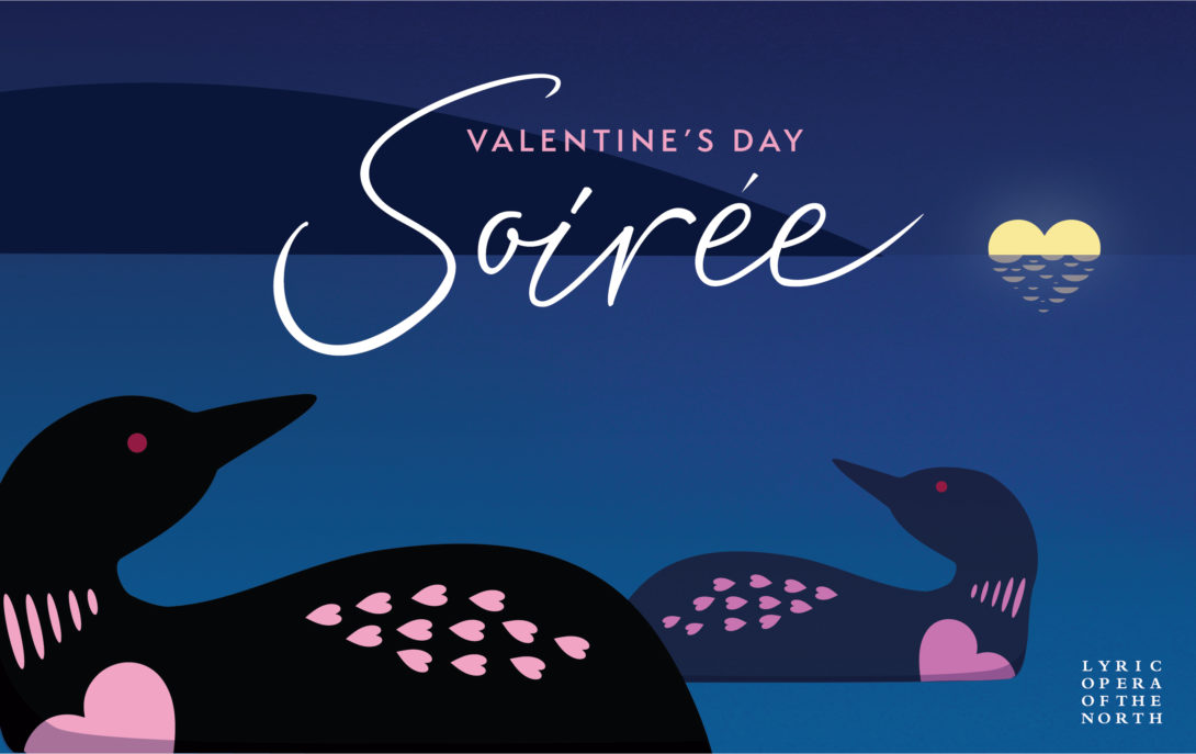 Lyric Opera of the North's Valentine's Days Soirée, promotional artwork created by Šek Design Studio