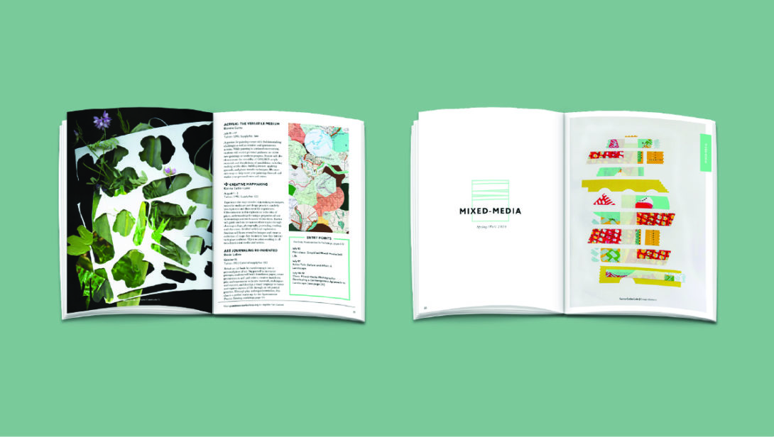 Grand Marais Art Colony Spring / Fall 2020 Brochure interior pages, designed by Šek Design Studio