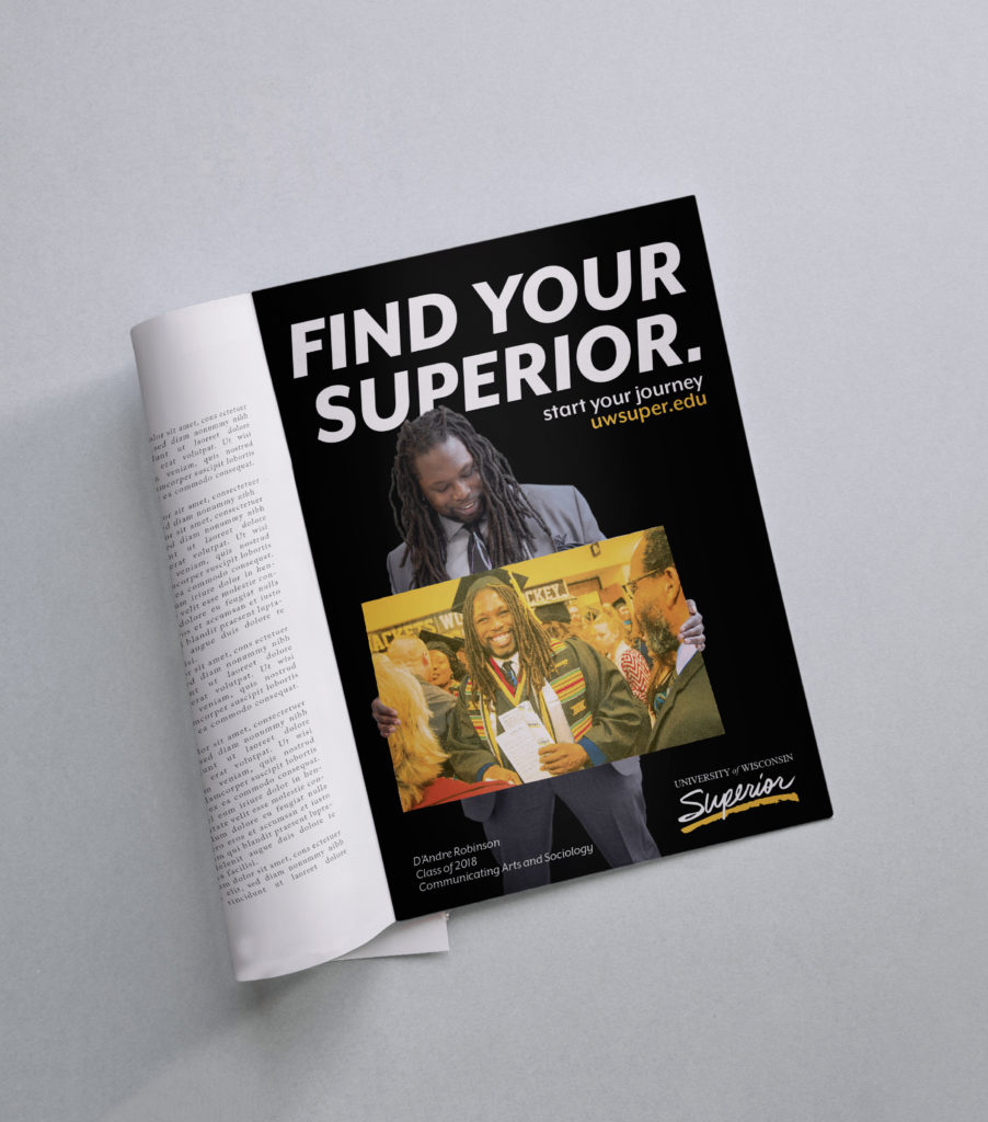 University of Wisconsin-Superior 'Find Your Superior' magazine advertisement