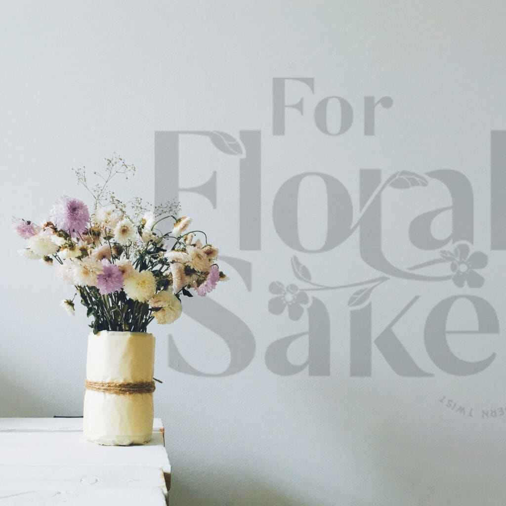 For Floral Sake Brand Identity Wall Design, created by Šek Design Studio