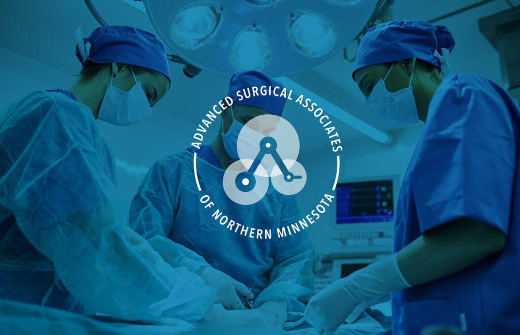 Advanced Surgical Associates of Northern Minnesota stack logo, designed by Šek Design Studio