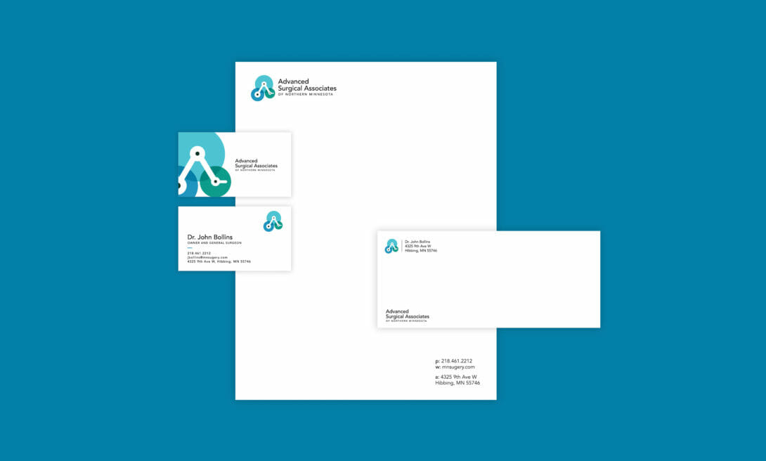 Advanced Surgical Associates of Northern Minnesota letterhead, created by Šek Design Studio