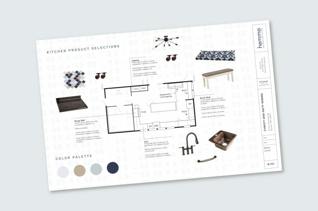 Hemma design plans, layout created by Šek Design Studio