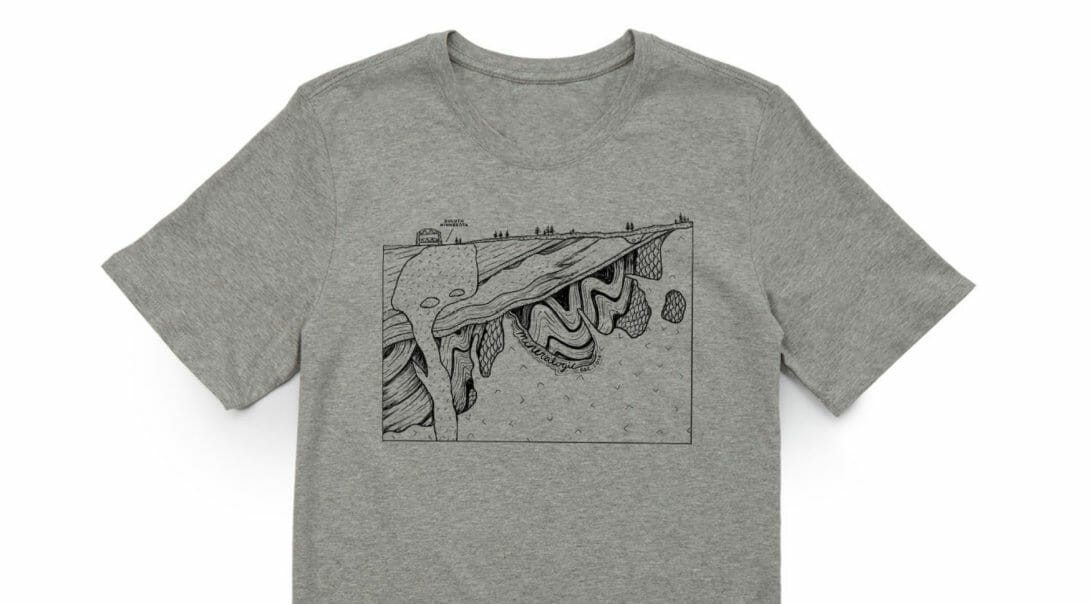 MineraLogic shirt with custom illustration, created by Šek Design Studio