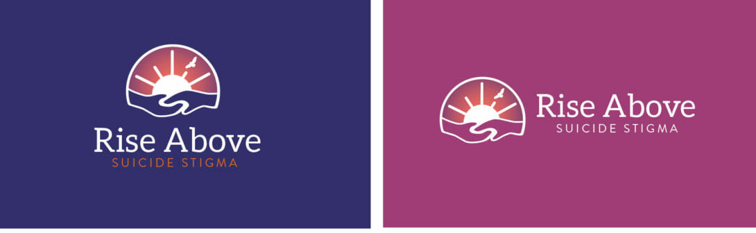 Rise Above Suicide Prevention logo design variations, created by Šek Design Studio