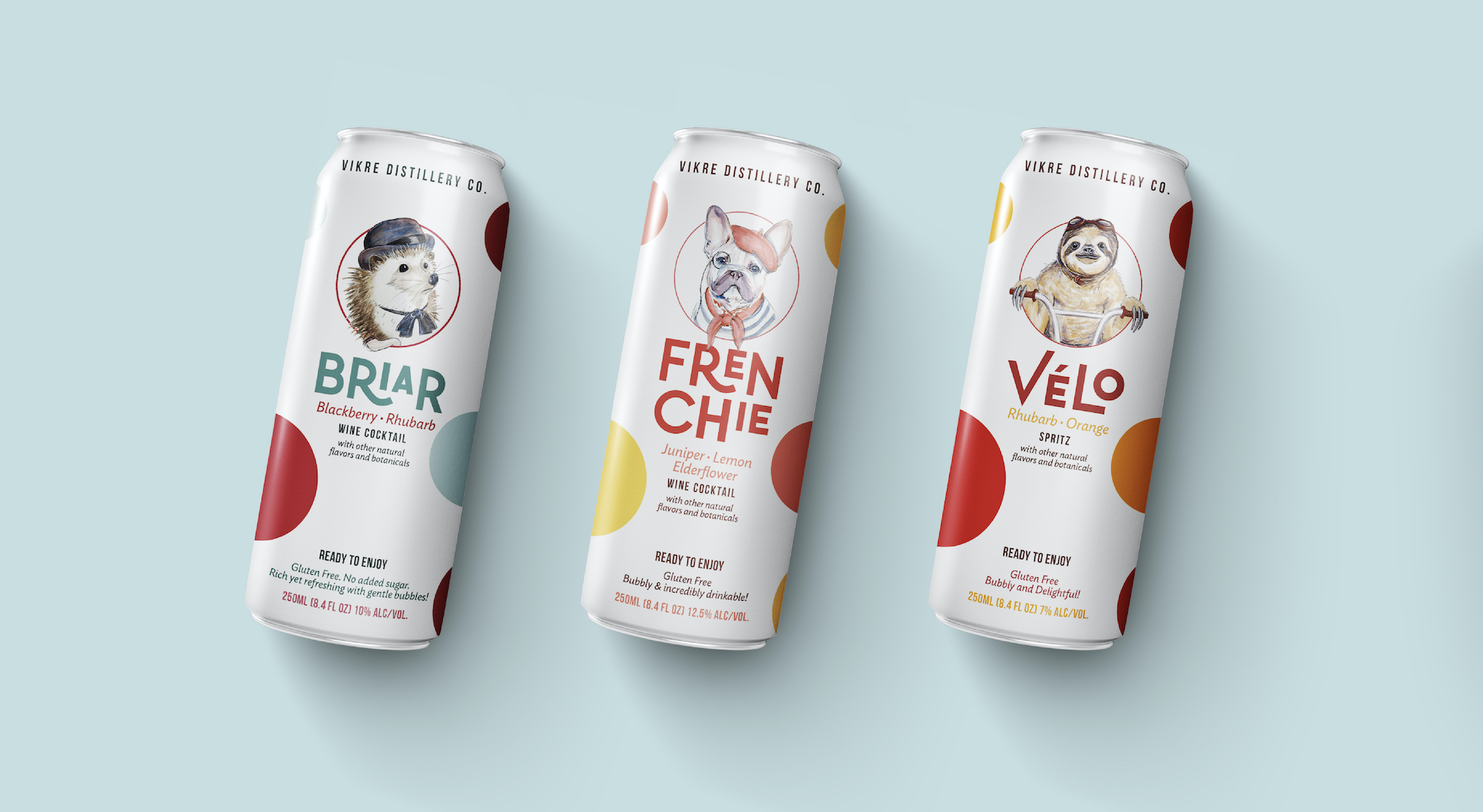 Frenchie and Friend canned cocktail, packaging designed by Šek Design Studio