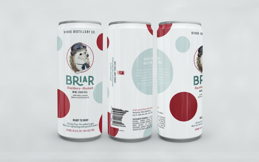 Vikre's new canned cocktail Briar, packaging designed by Šek Design Studio