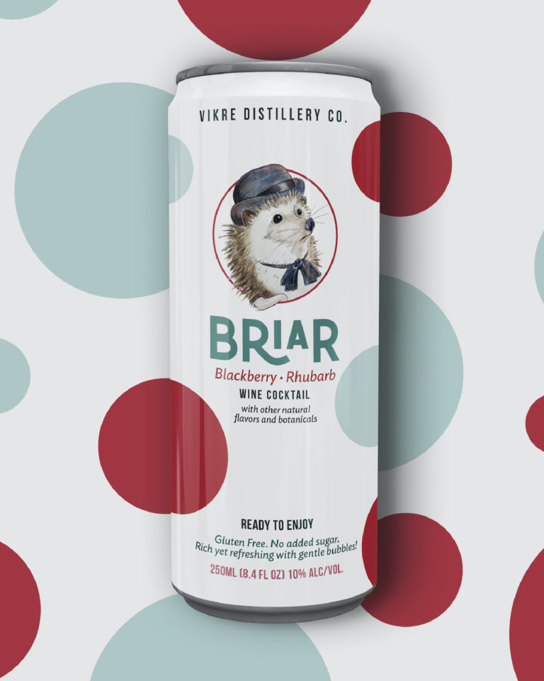 Vikre's new canned cocktail Briar, packaging designed by Šek Design Studio