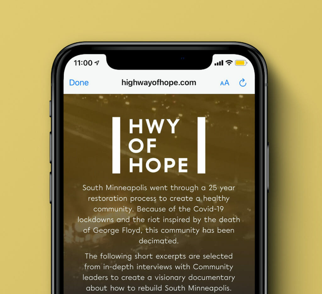 Highway of Hope mobile website created by Šek Design Studio