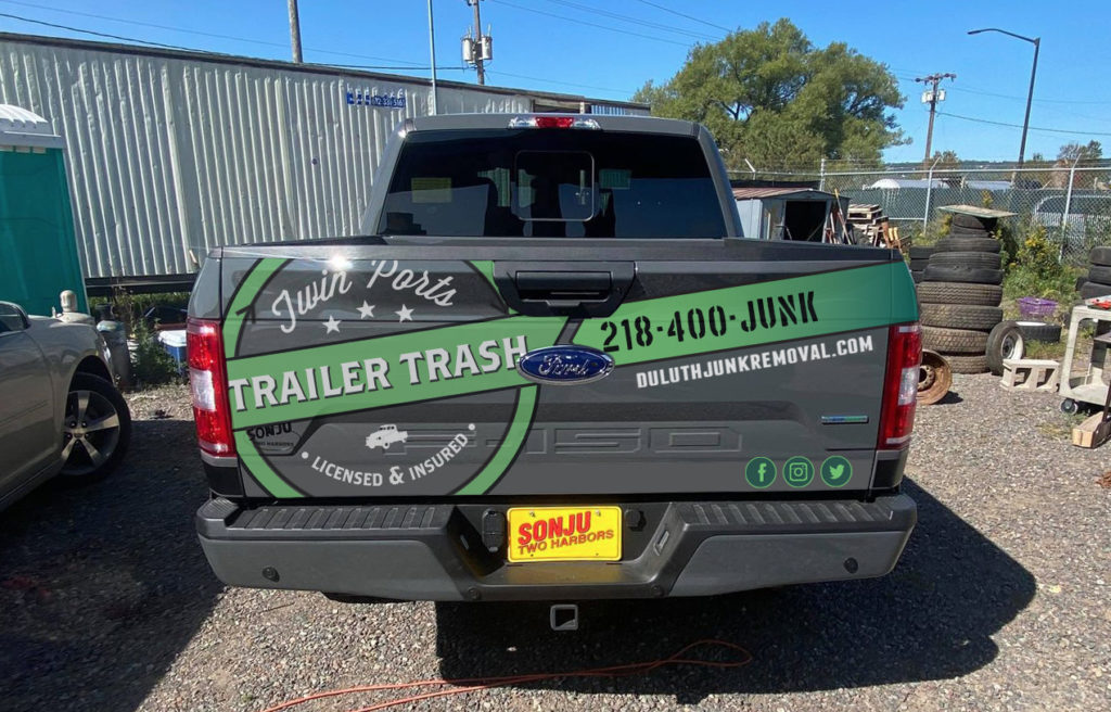 Twin Ports Trailer Trash truck design rear view, created by Šek Design Studio