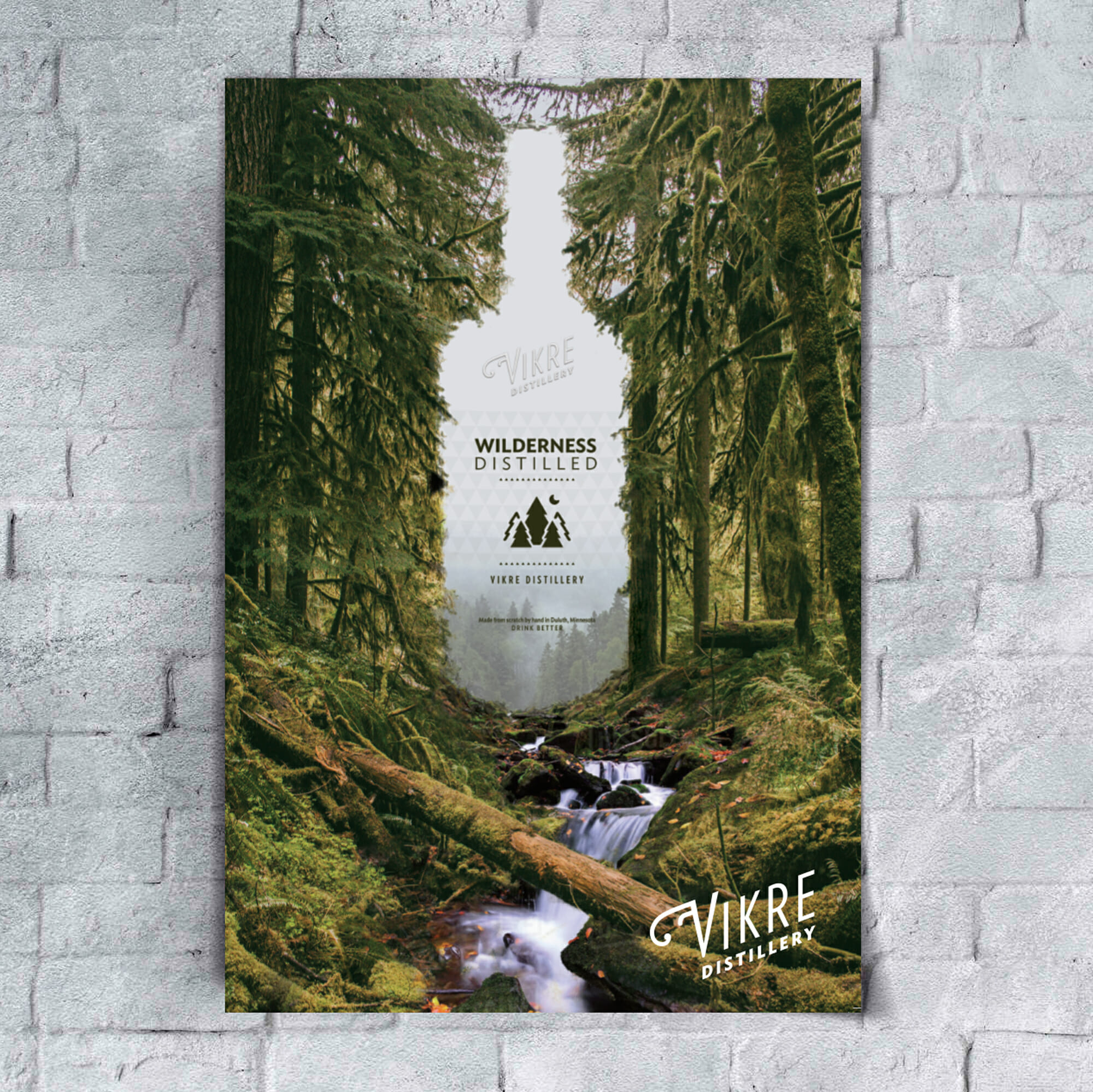 Vikre Distillery wilderness distilled poster, design by Šek Design Studio