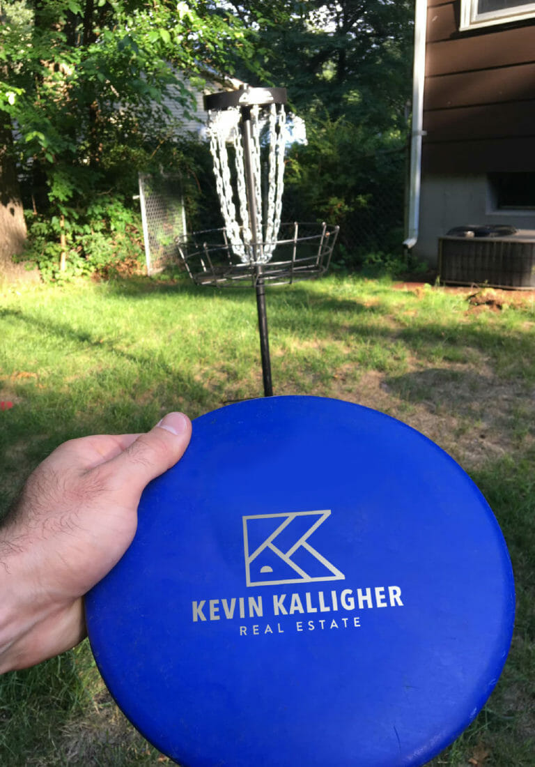 Disc golf disc using the professional branding of Kevin Kalligher, designed by Šek Design Studio