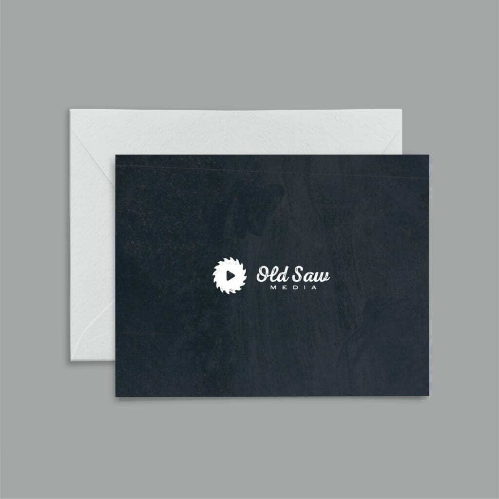 Old Saw Media thank you cards, created by Šek Design Studio