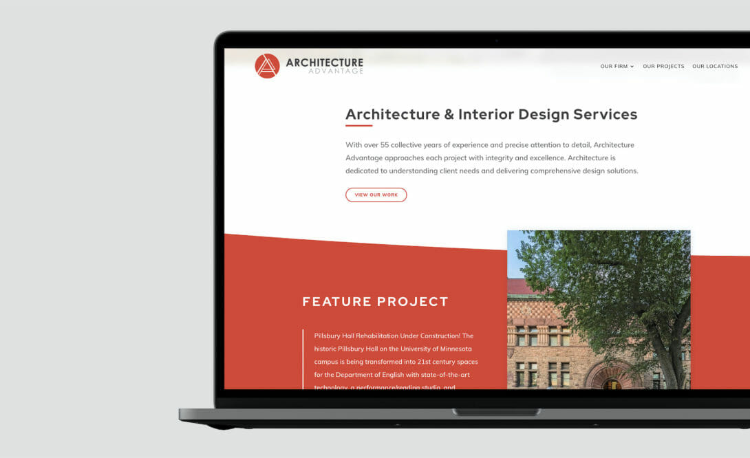 Architecture Advantage Modern Web Design, about section, created by Šek Design Studio