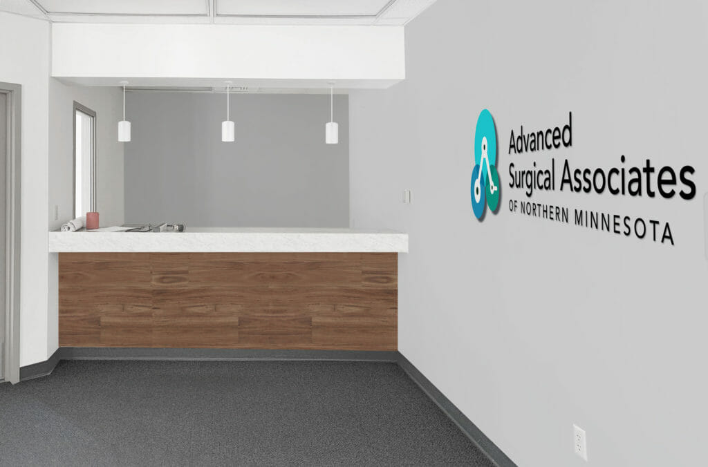 Advanced Surgical Associates of Northern Minnesota interior design mock-up, created by Šek Design Studio
