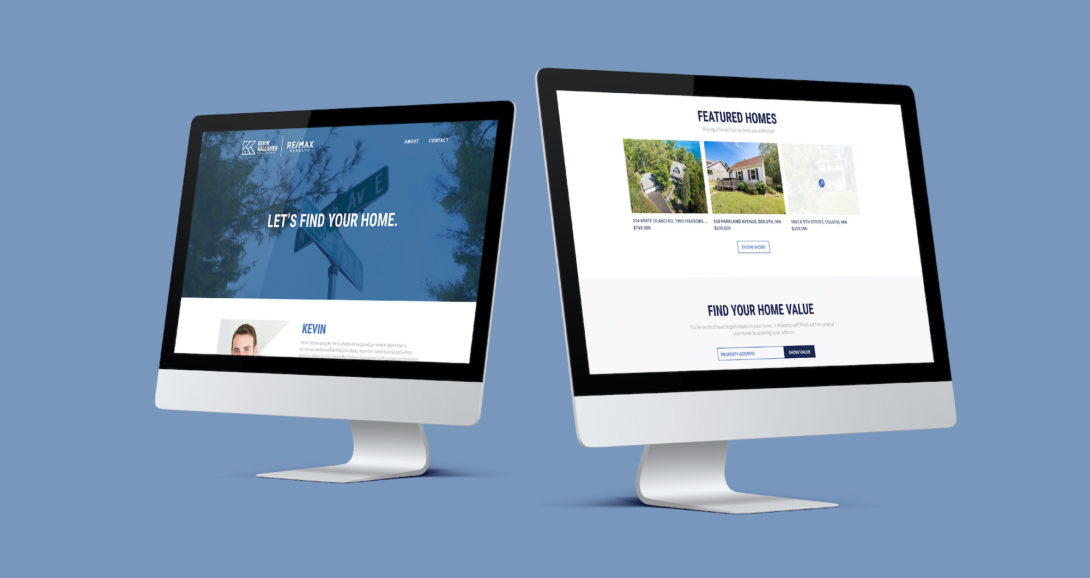 Kevin Kalligher website on desktop, website design and development by Šek Design Studio