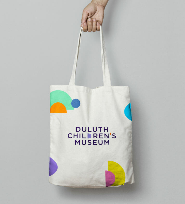 Duluth Children's Museum branded tote, created by Šek Design Studio