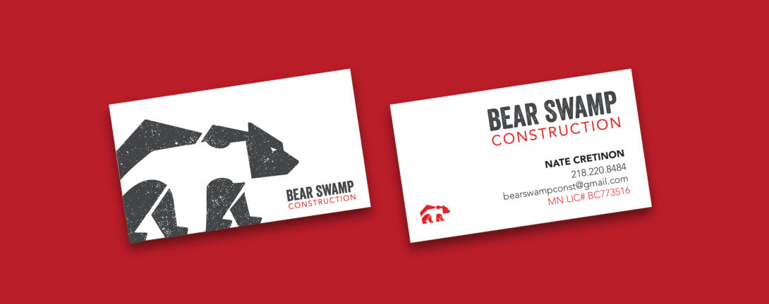 Bear Swamp Construction business cards designed by Šek Design Studio