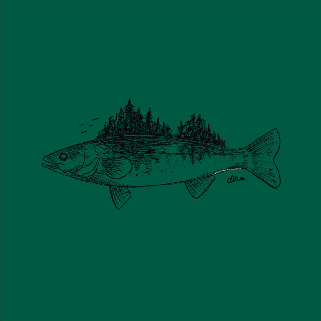 DLH Clothing fish shirt design, created by Šek Design Studio