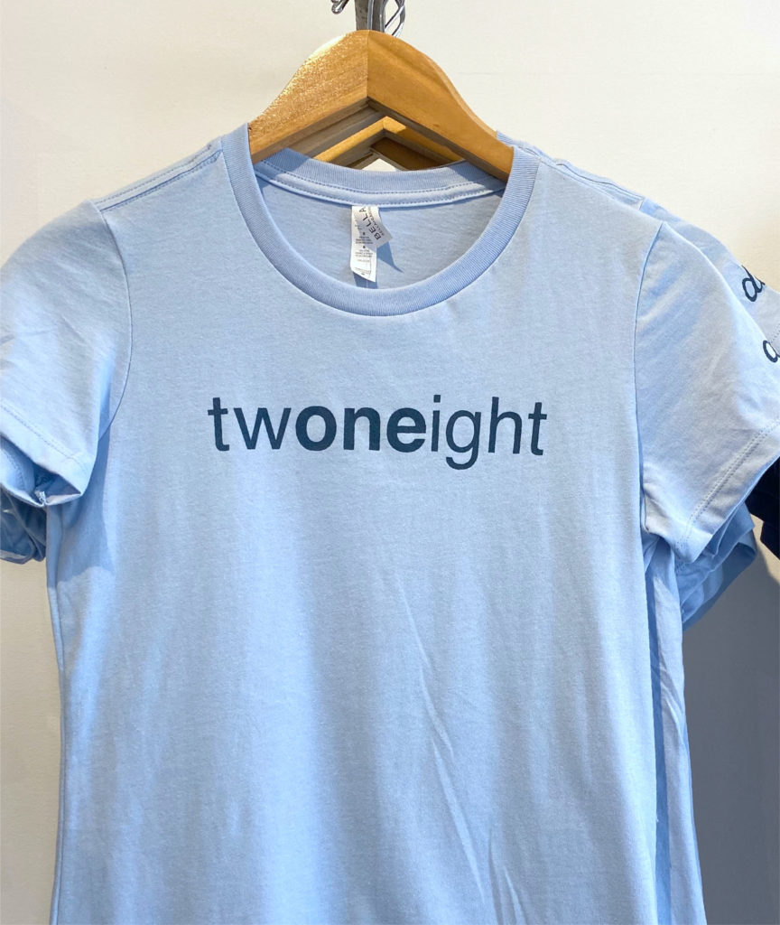 Blue twooneeight DLH Clothing t-shirt, designed by Šek Design Studio