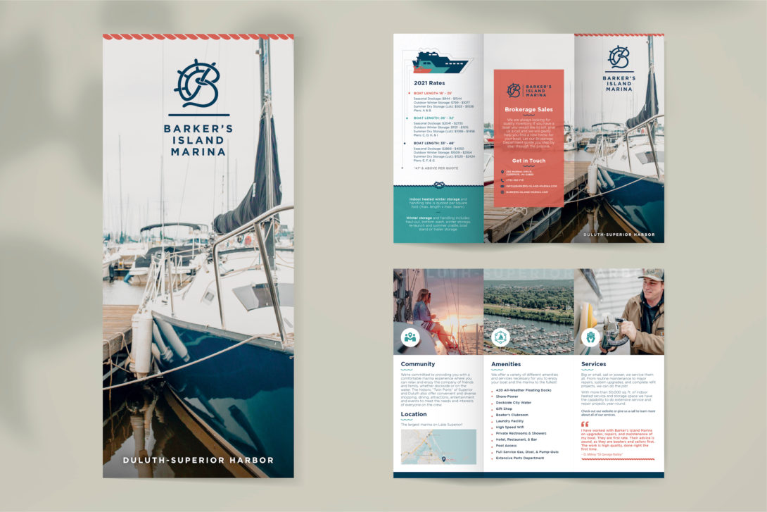 Barker's Island Marina brochure, created by Šek Design Studio