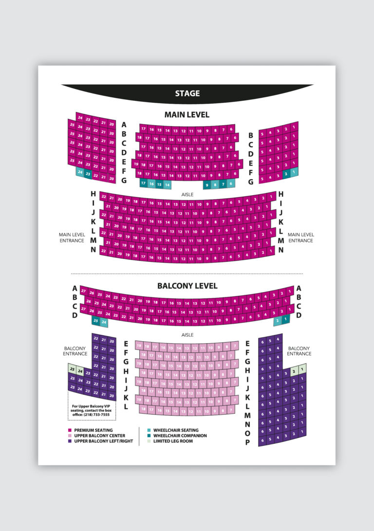Duluth Playhouse 2021 theater stage map, created by Šek Design Studio