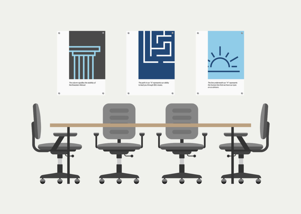 Horizon Wealth Management conference room artwork, designed by Šek Design Studio