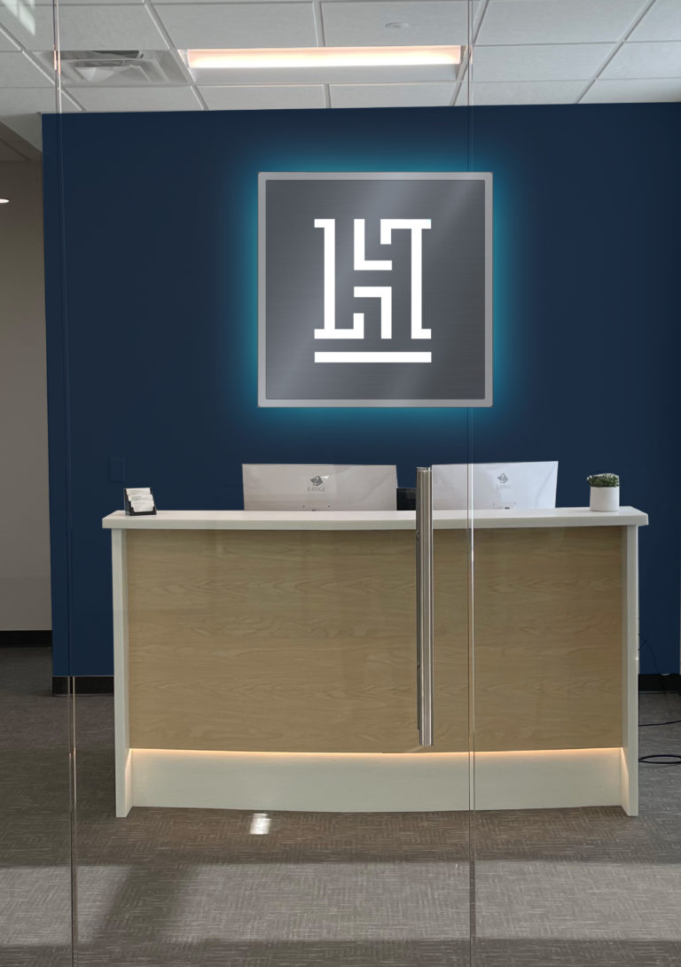 Horizon Wealth Management interior wall signage, designed by Šek Design Studio