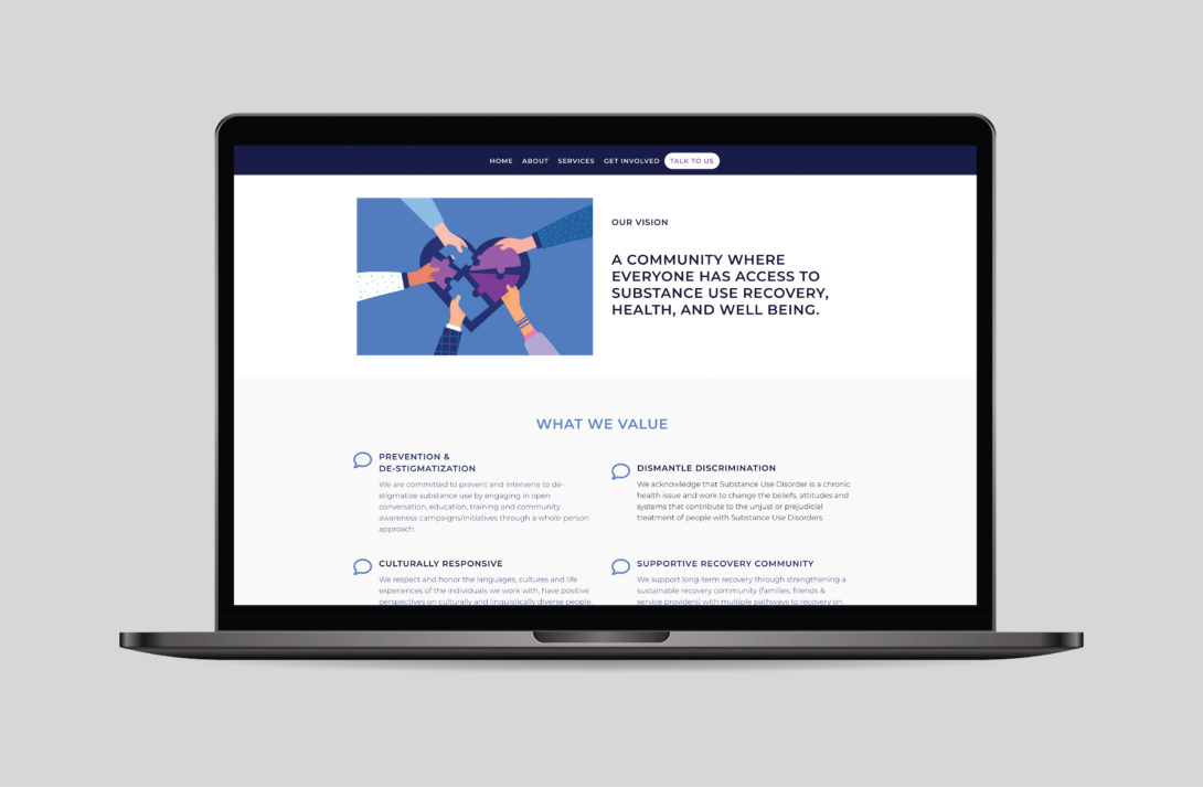 Community Solutions for Substance Use & Recovery website design and development by Šek Design Studio