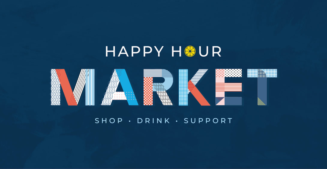 Downtown Duluth Greater Council's Happy Hour Market event branding, created by Šek Design Studio
