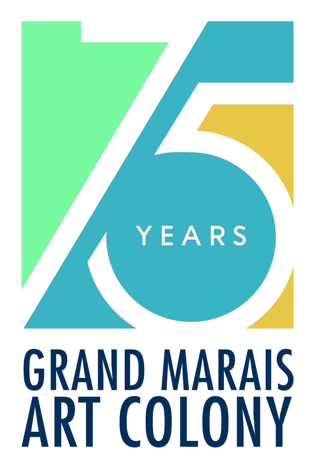 Grand Marais Art Colony 75th anniversary graphic, created by Šek Design Studio