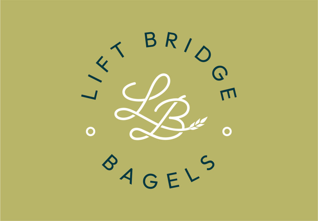 Lift Bridge Bagel circle logo variation, created by Šek Design Studio