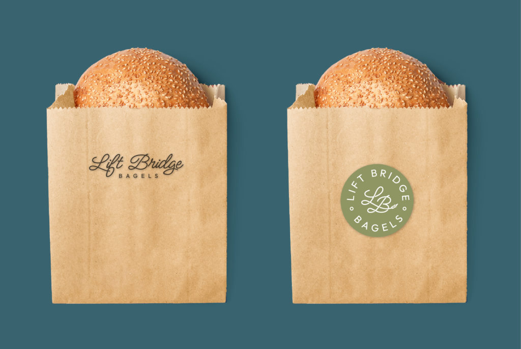 Lift Bridge Bagel branded bagel bags, created by Šek Design Studio