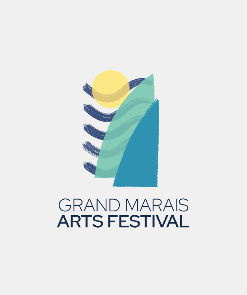 2022 Grand Marais Art Festival branding in a stacked format, designed by Šek Design Studio