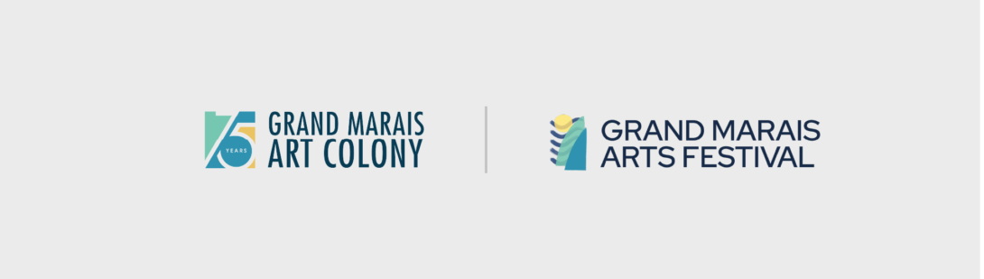 2022 Grand Marais Art Festival branding with GMAC's 75th anniversary logo, designed by Šek Design Studio