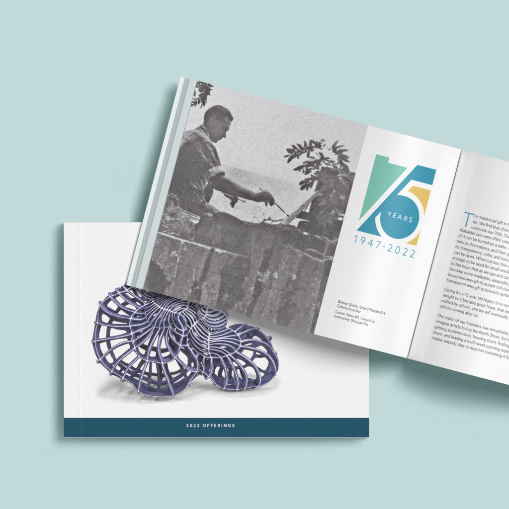 Grand Marais Art Colony 2022 season brochure, created by Šek Design Studio