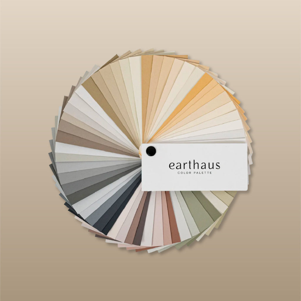 Earthaus Plaster color palette fan deck, designed by Šek Design Studio