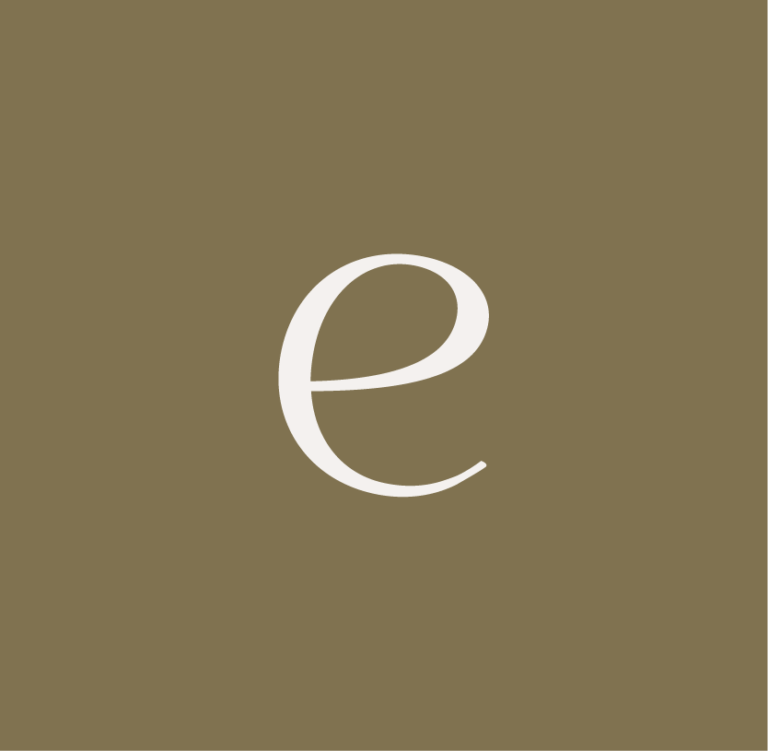 Earthaus branded 'e' icon, designed by Šek Design Studio