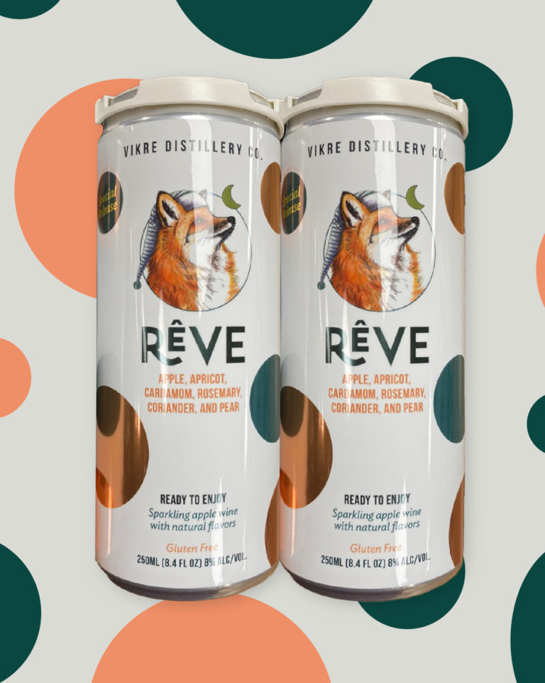 Vikre Distillery Rêve canned cocktail, branding and can design created by Šek Design Studio