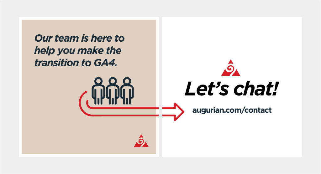 Augurian social media images on the transition to GA4, created by Šek Design Studio
