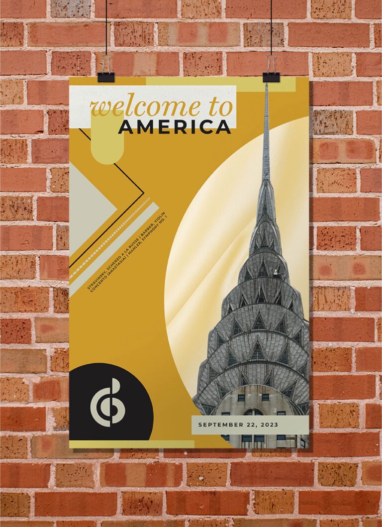 Augusta Symphony 2023-2024 season promotional poster, created by Šek Design Studio