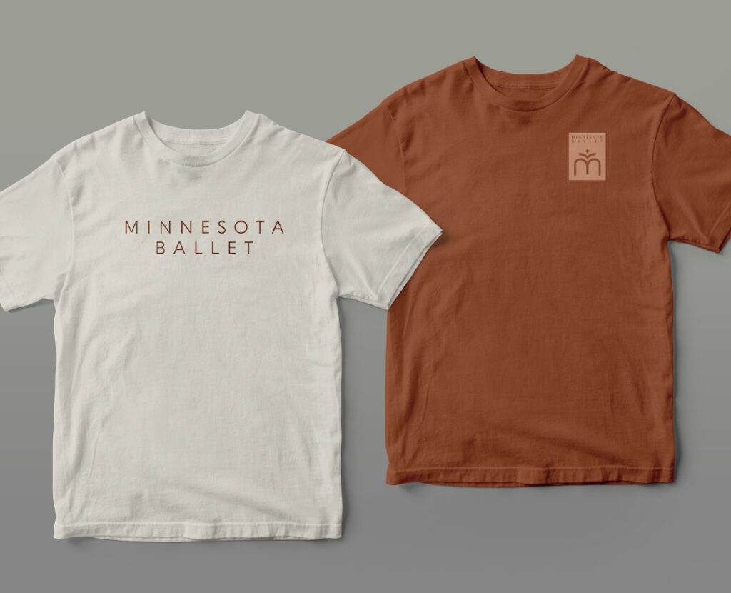 Branded shirt design for the Minnesota Ballet, created by Šek Design Studio
