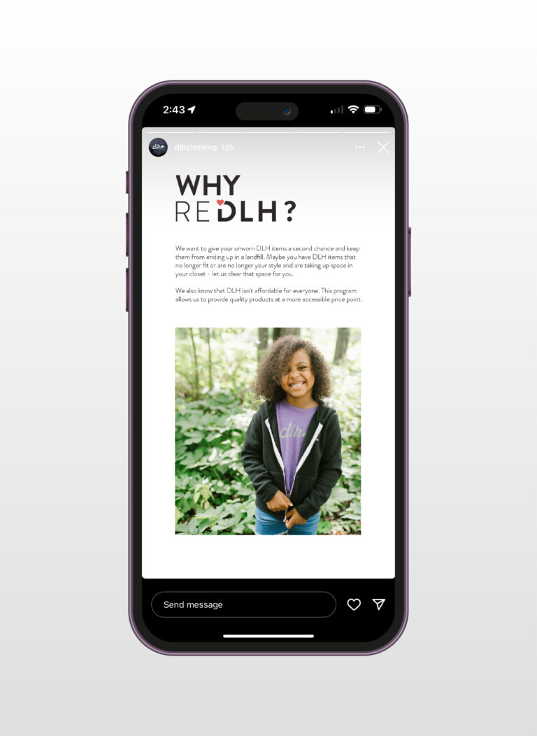 RE DLH social story, branding and digital asset created by Šek Design Studio