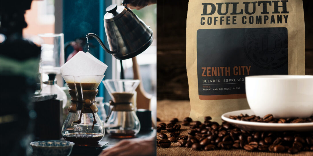 Duluth Coffee Company Zenith City coffee bag package design, created by Šek Design Studio